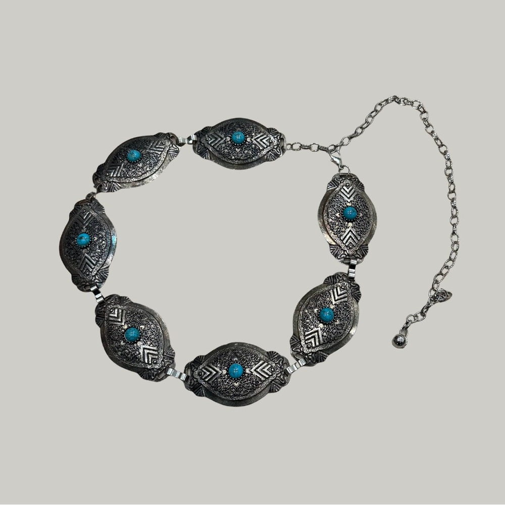 LIKE NEW Boho Silver Chain Belt